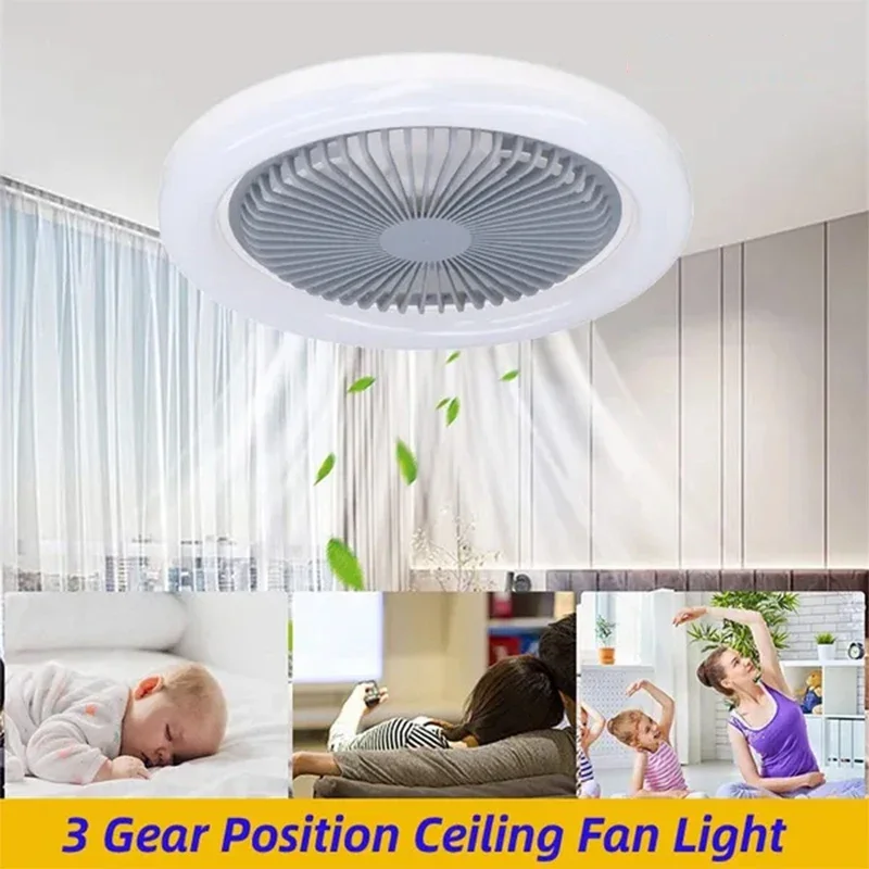 3In1 Ceiling Fan With Lighting Lamp E27 Converter Base With Remote Control For Bedroom Living Home Silent Ac85-265v ceiling fan,led ceiling fan lights,led fan light