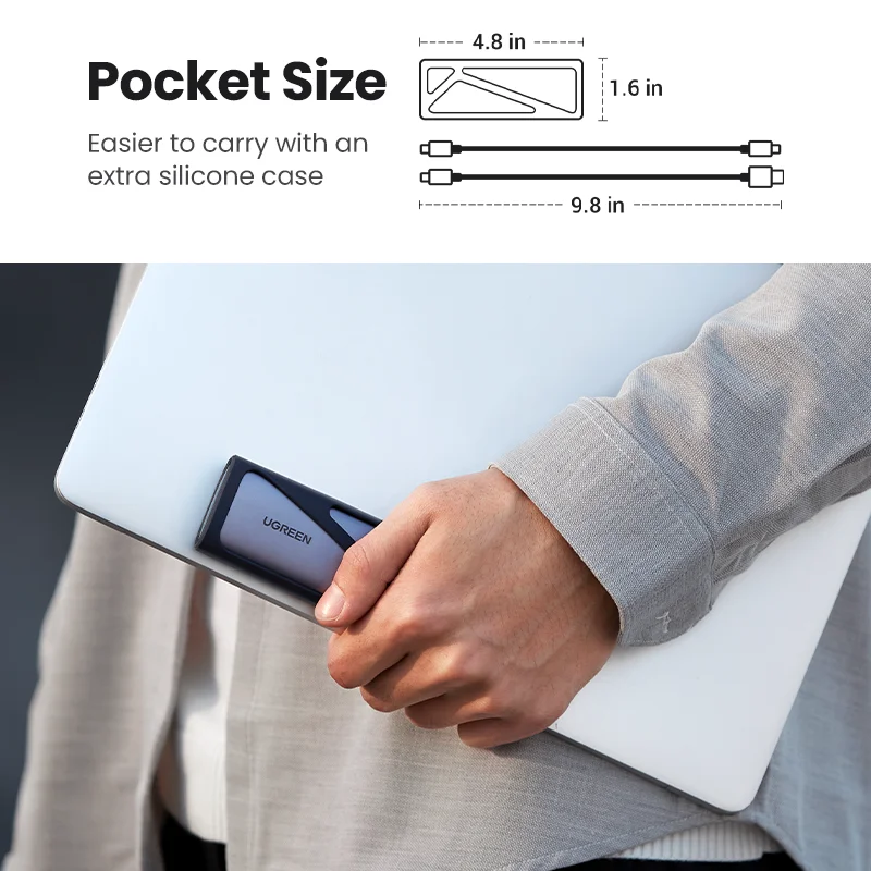 UGREEN M.2 NVMe SSD Enclosure Dual Protocol NVMe SATA to USB 3.1 Gen2 10 Gbps NVMe PCI-E M.2 SSD Case Support UASP For Hard Disk
