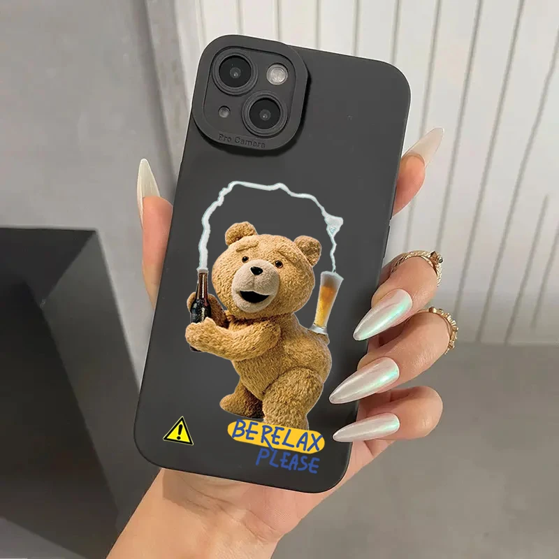 Teddy Bear Couple Cartoon Phone Case showing matte/anti-glare finish.