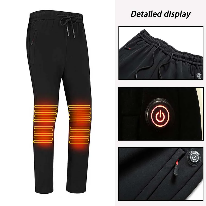 6 Area Heating Pants Men Winter Electric Heated Pant USB Rechargeable Thermal Trouser Outdoor Waterproof Windproof Warm Pants