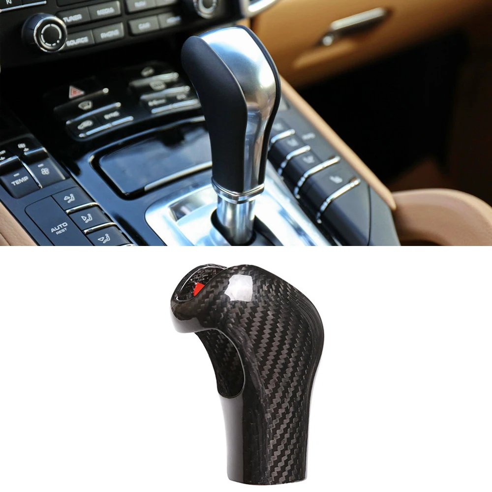

New Center Console Gear Shift Knob Cover Trim Car Accessories For Porsche Cayenne 2011-2017 Carbon Fiber Style
