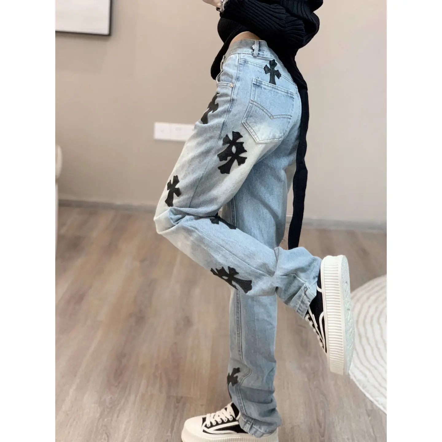 

Women's Jeans Y2k Pants Baggy Streetwear Vintage Female Cross Pants Casual Gothic Trousers Summer Spring Jeans Pantalones Mujer