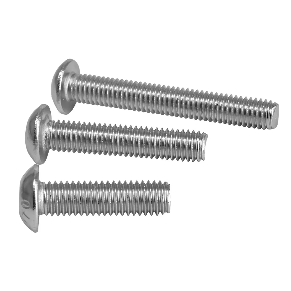 Stainless Steel Screws ISO7380 M2 M2.5 M3 M4 M5 M6 M8 M10 M12 Hexagonal 304 SS Socket Allen Bolt Thread Machine Metal