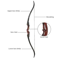 TOPARCHERY 60'' Archery Recurve Bow for Left-handed 25-50lbs Take-down Hunting Bow for Adults Outdoors Hunting 2
