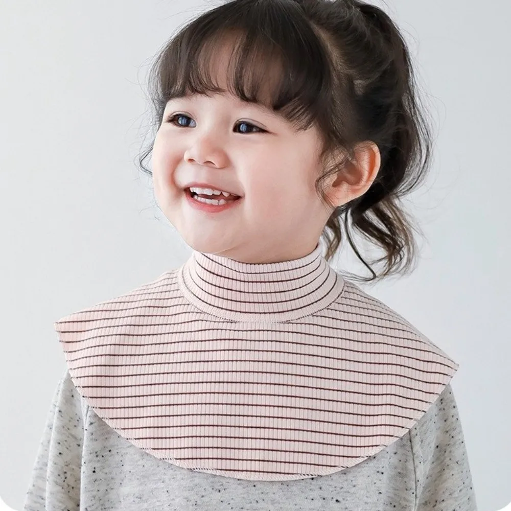 1-4세용 새로운 스트라이프 숄 따뜻한 탈착식 하이 칼라 튜브 스카프