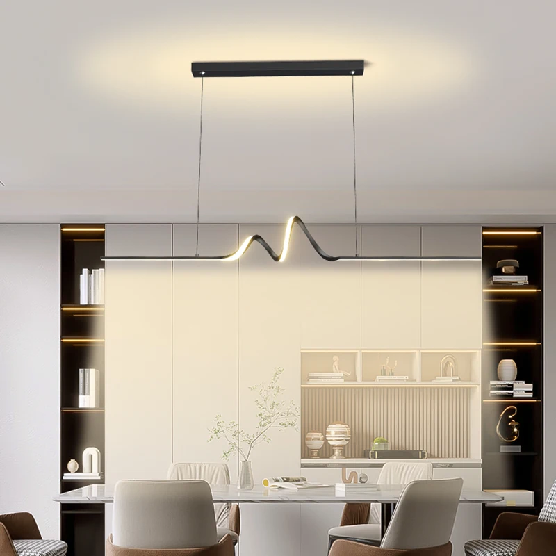 Modern Led Kitchen Island Pendant Chandelier Bar Table Dining Room Decor Hanging Lights Remote Dimming Cord Chandeliers Fixtures