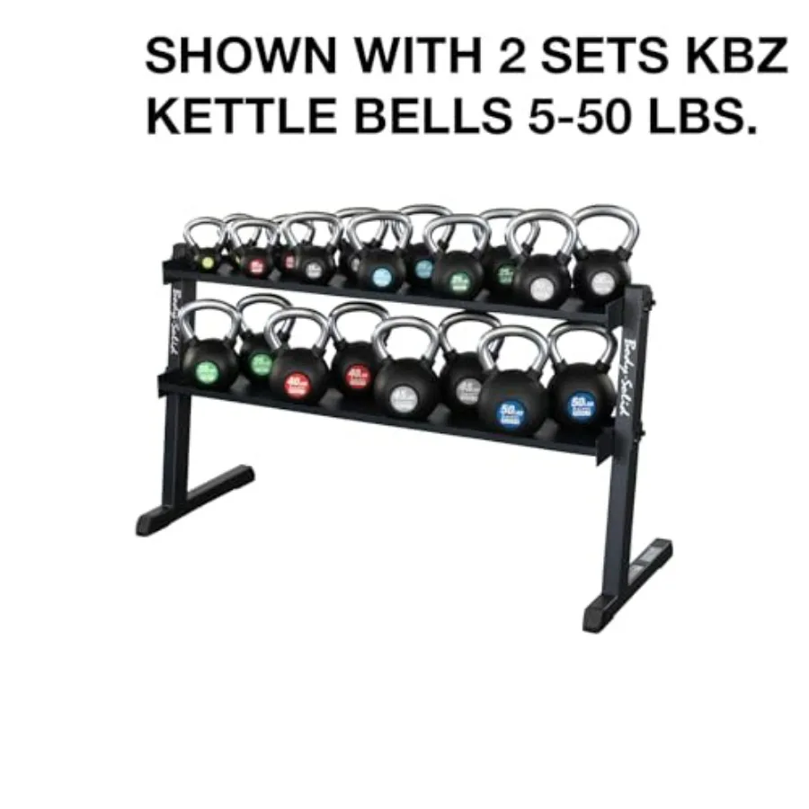 (GKR60) 2-Tier Kettlebell Rack, 1000lb Weight Stand Storage, Commercial and Home Gym Strength Training Organizer