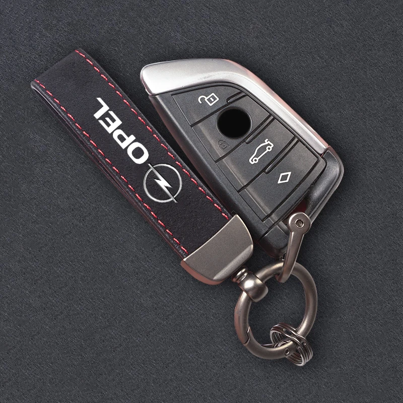 Elegant Tumbled Leather Keychain with Alloy Keyring Pendant Accessory