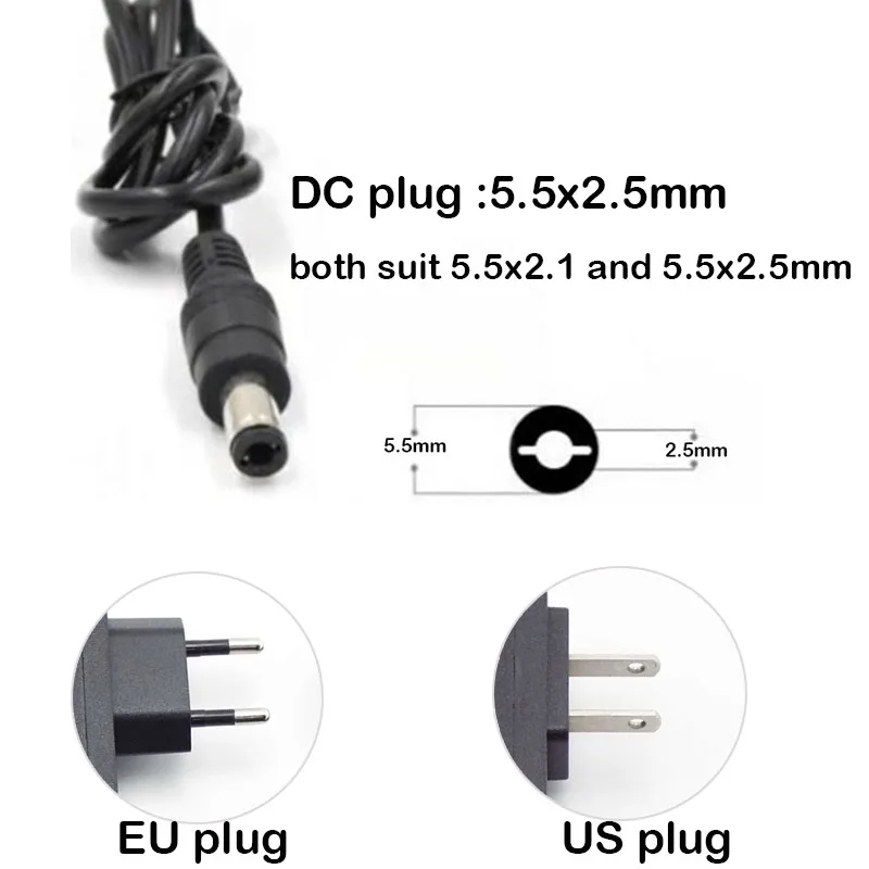 전원 공급 장치 충전기 어댑터, AC 220 110v, DC 12V, 1A, 2A, 3A, 2000ma, 3000na, DC 5.5x2.1mm, 4.0mm, 3.5mm, 2.5x0.7mm
