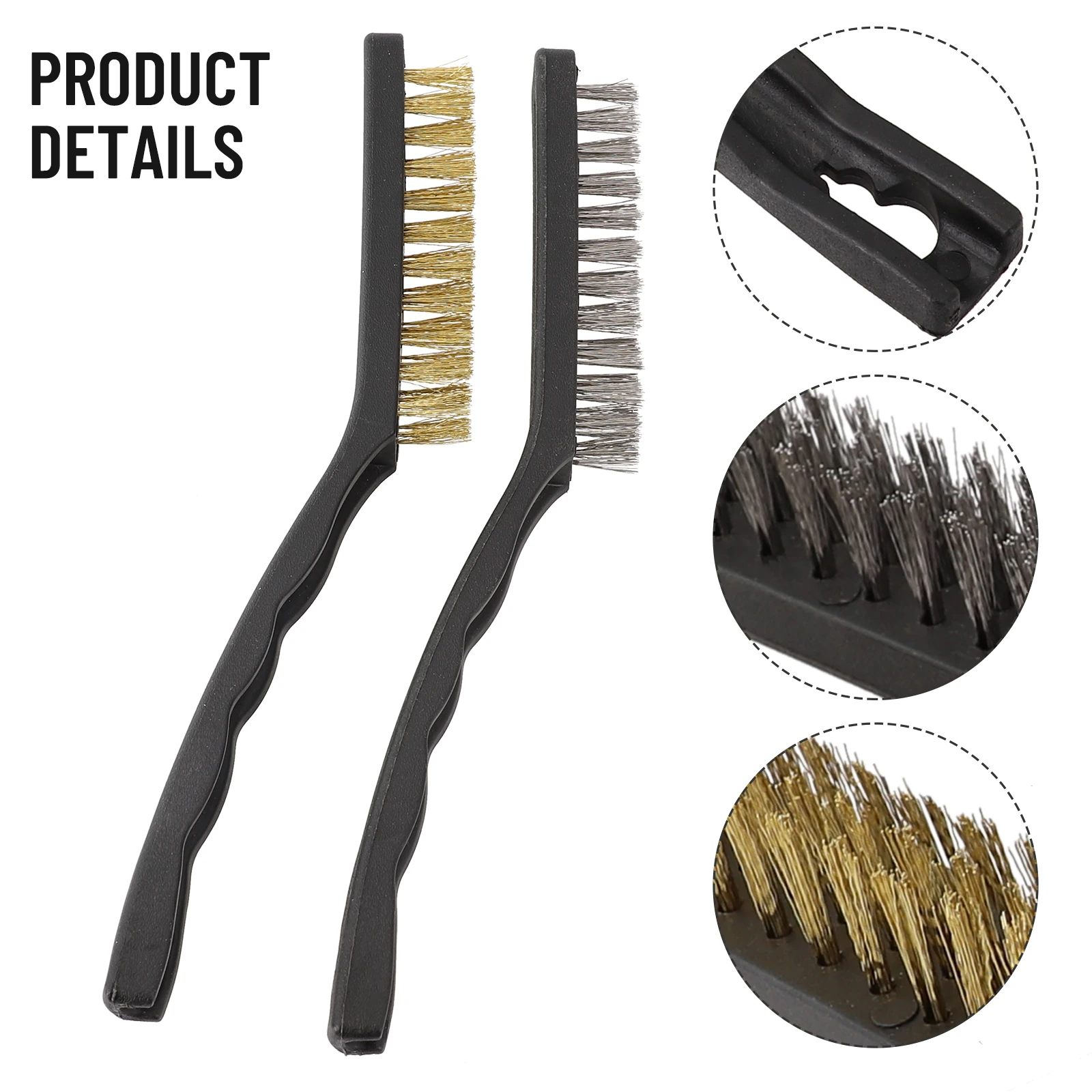 

Brush Wire Brush Brushes For Paint Rust And Upholstery Cleaning 215mm 2PCS Plastic And And Vents. Brass & Steel