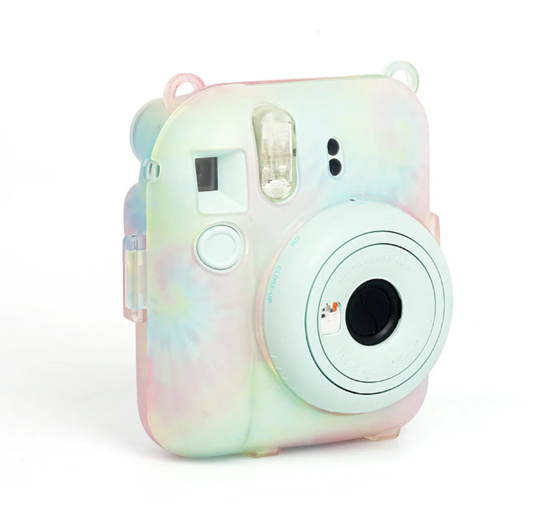 For Fujifilm Instax Mini 12 Camera PC Color Case Crystal Protective Shell Photo Storage Bag with Strap for Mini12 Instant Camera