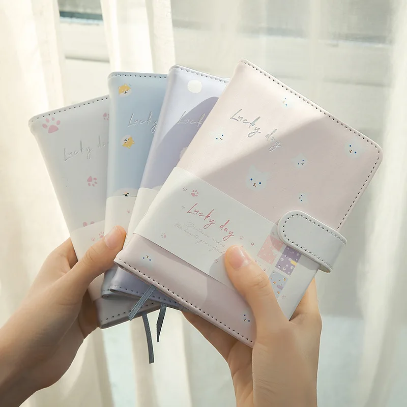 

PU hardcover button cute hand ledger simple fashion student notebook creative literary notebook wholesale school supplies