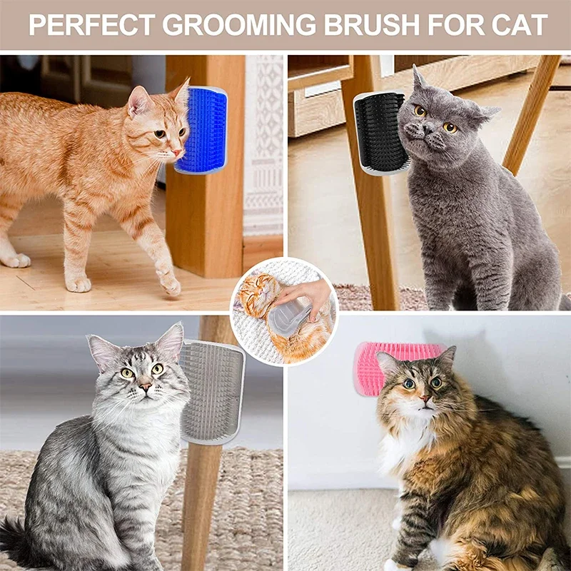 Cat Self Groomer Wall Corner Massage Brush