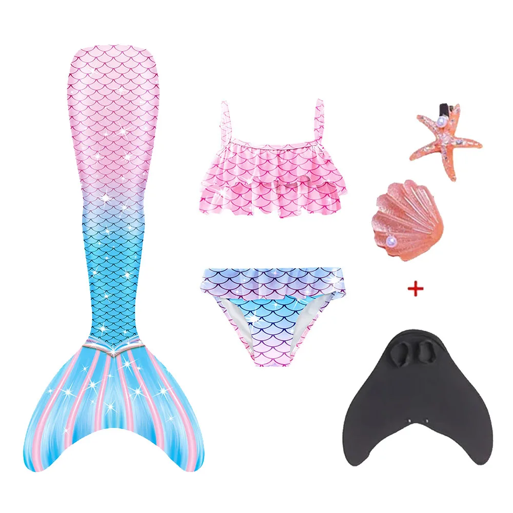 Fantasy Girls M-Mermaid Tail Beach Clothe Costume Can Add Monofins Bikini Swimming Cosplay MermaIed for Children Summer Swimwear cosplay costume,mermaid costume