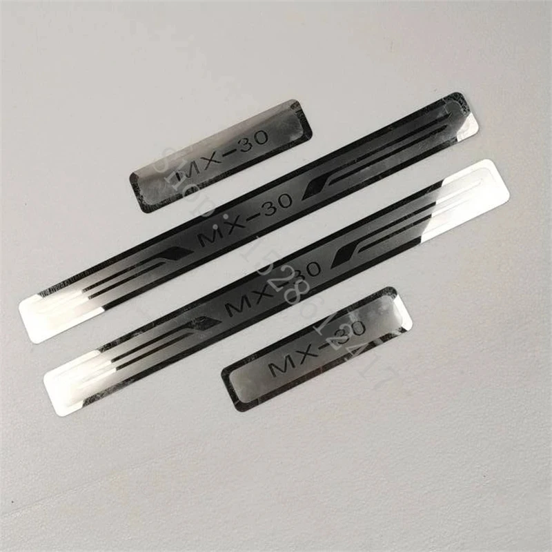 

For Mazda MX-30 2022 2023 2024 Door Sill Protector Car Accessories Auto Threshold Scuff Plate Stickers Steel Pedal Trim Styling