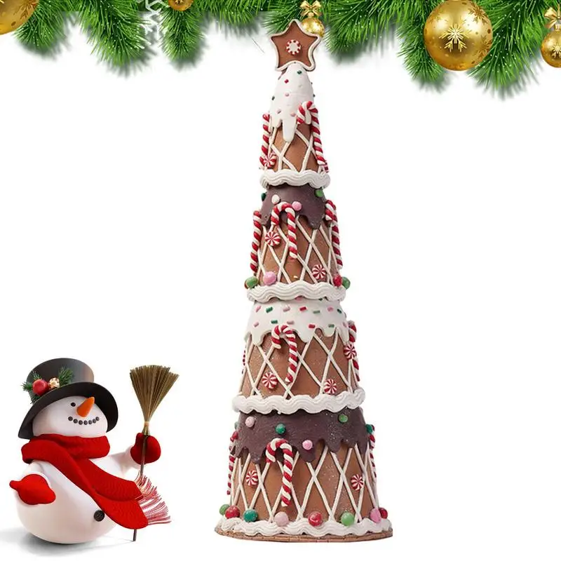 

Mini Christmas Tree Decorative Miniature Christmas Tree Candy Cake Shaped Artificial Christmas Tree For Home Tabletop Decor