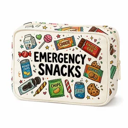 Cartoon Print Snack Organizer Pouch for Travel and Office Use (A)
