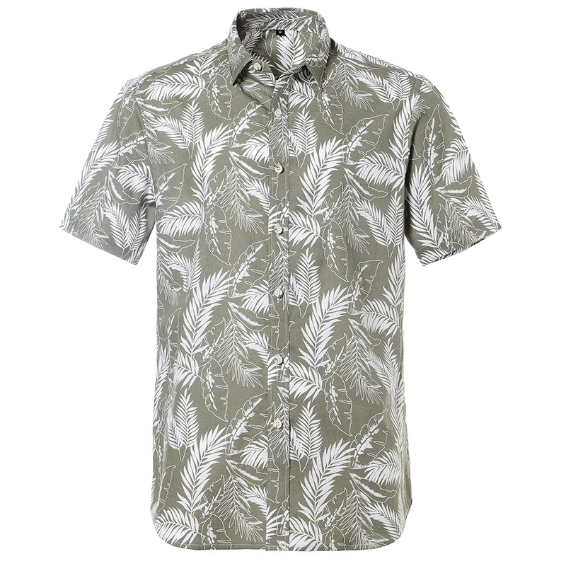 thumbnail image 1 of Camisas con gráficos de hojas y flores para hombre, ropa con estampado 3D, camisas hawaianas de playa, blusas Y2K de manga corta, ropa vintage, blusa con solapa, 1 of 5