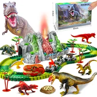 Dinosaur Toys for Kids Mist-spouting Volcano And Climbing Track Train Kit Toys for Boys/Girls Home schoolers Gift for Party Deco 1