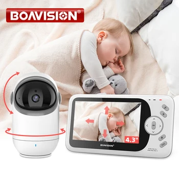 4 3 inch video baby monitor with pan tilt camera 2 4g wireless two way