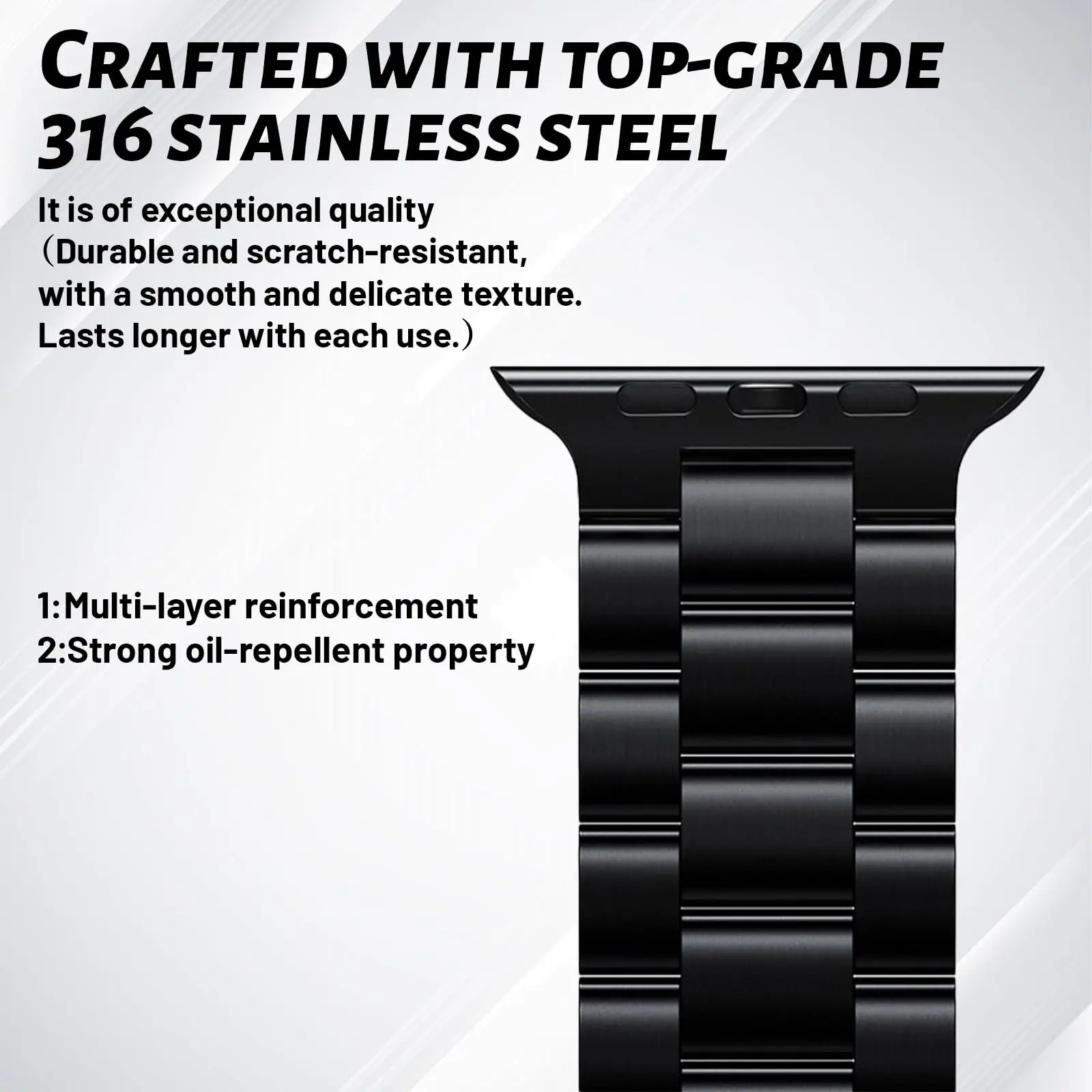 Sleek Stainless Steel Watch Strap - Premium Metal Bracelet