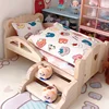 Baby Doll Miniature Bed with Stairs Fashion Doll Play for 20cm 1/6 Doll Accessory Play House Furniture Set Dollhouse Decoration 5