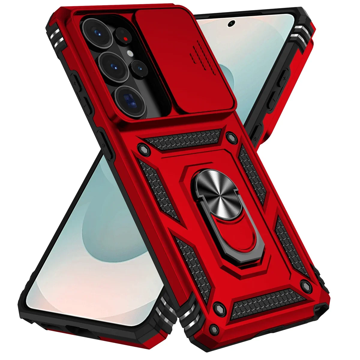 Slide Camera Armor Protective Case with Magnetic Ring Holder Phone Cover