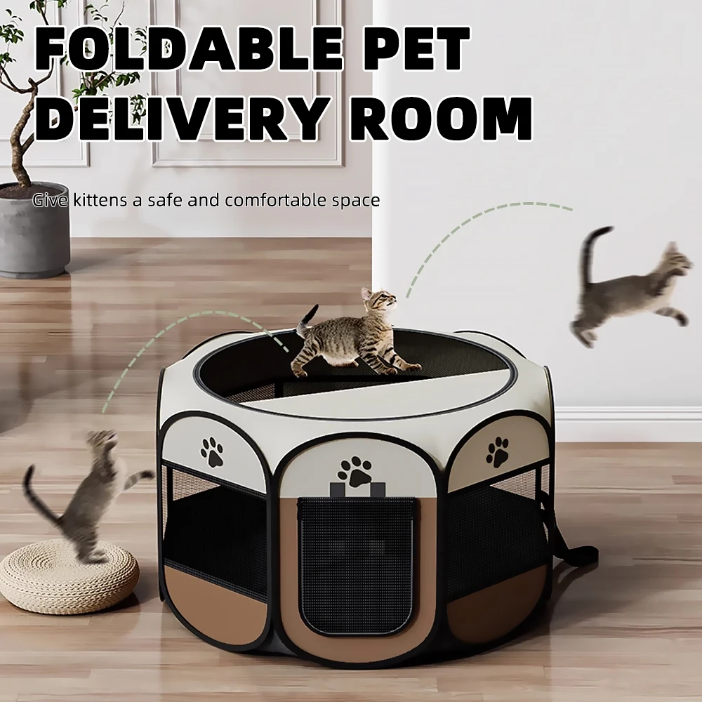 Cat maternity room folding cat cage pet fence pet tent cat nest octagonal cage kennel wholesale pet cage