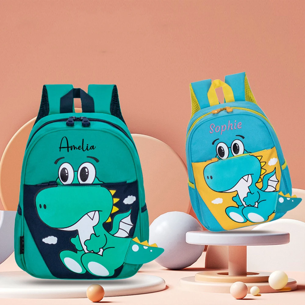 Embroidered Name Children's Backpack Cute And Lightweight Backpack for Young Children DinosaurBackpack For School Boys And Girl cute children school bags backpack kids orthopedic backpacks children schoolbags for boys