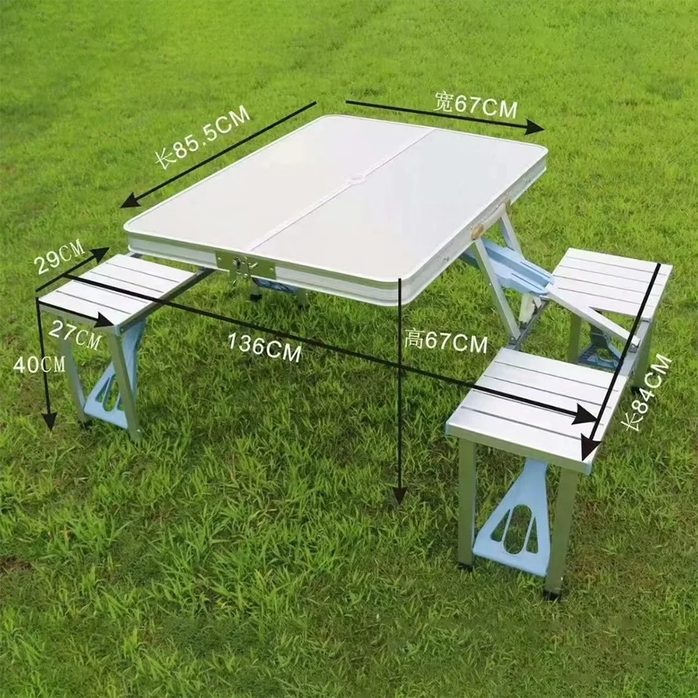 Wholesale white Outdoor restaurant Portable Plastic Camping picnic Dining folding Foldable Table and Chairs Furniture - Image 2