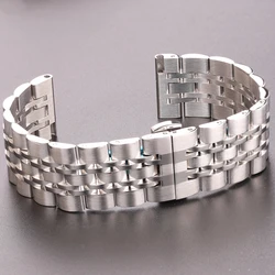 Elegant Two - Tone Stainless Steel Watch Bracelet - 22mm (Silver)