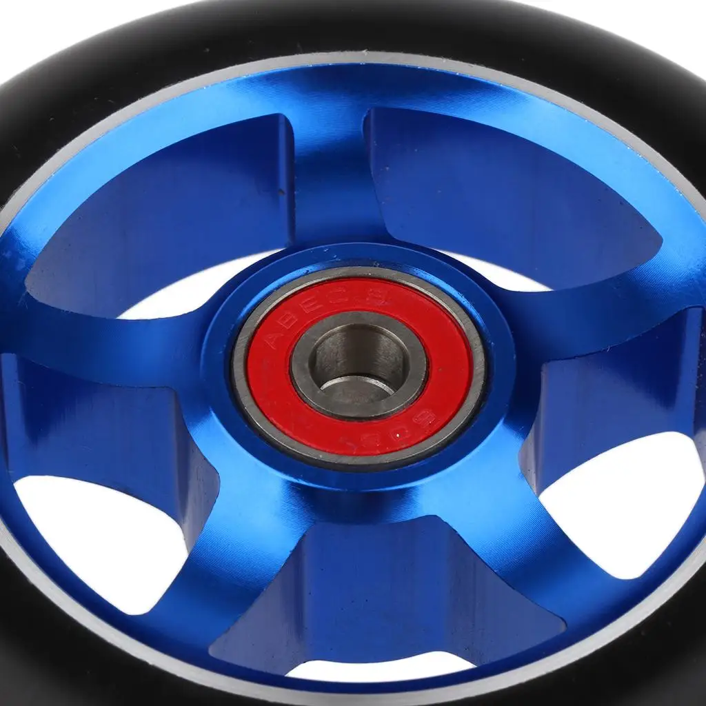 2pcs Replacement 100mm Kick/ Scooter Wheels With Bearings & Bushings