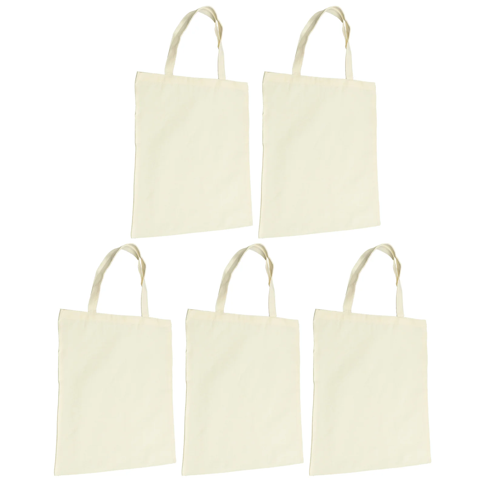 

5 Pcs Canvas Reticule Shopping Bags for Groceries Tote Pouch Beach Handbag Shoulder Casual Women