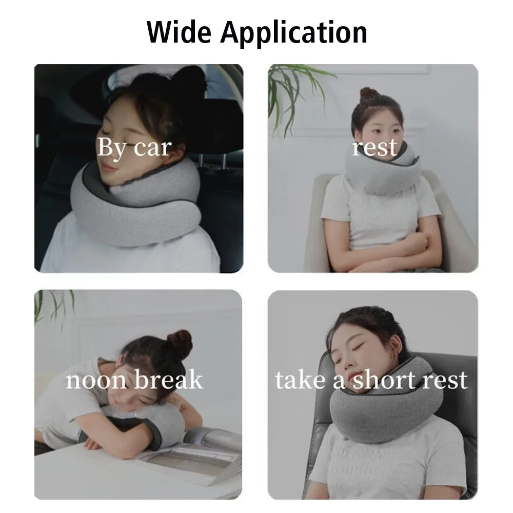 Memory Foam Snail Pillow Soft Noon Break Sleep Pillows Portable U-shaped Pillow Travel Neck Pillow Travel Neck Support 2