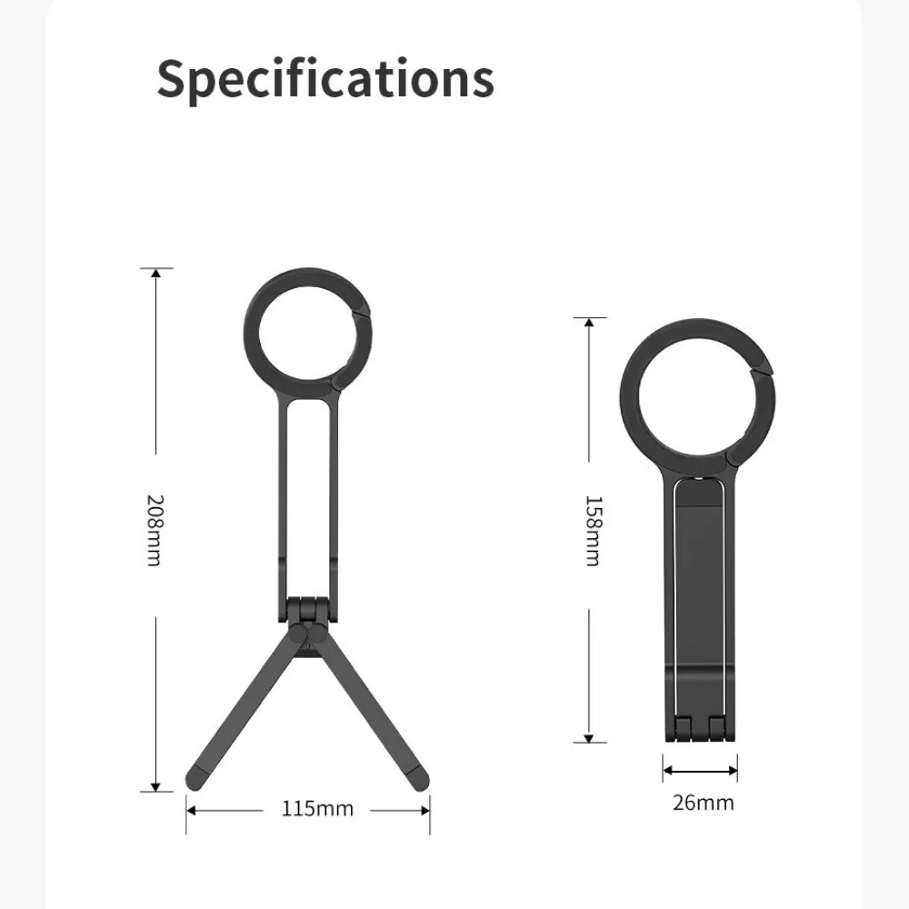 Portable Foldable Desktop Phone Holder Adjustable Creative Carabiner Mount Stand For All Smartphone Magnetic Mobile Phone Tripod