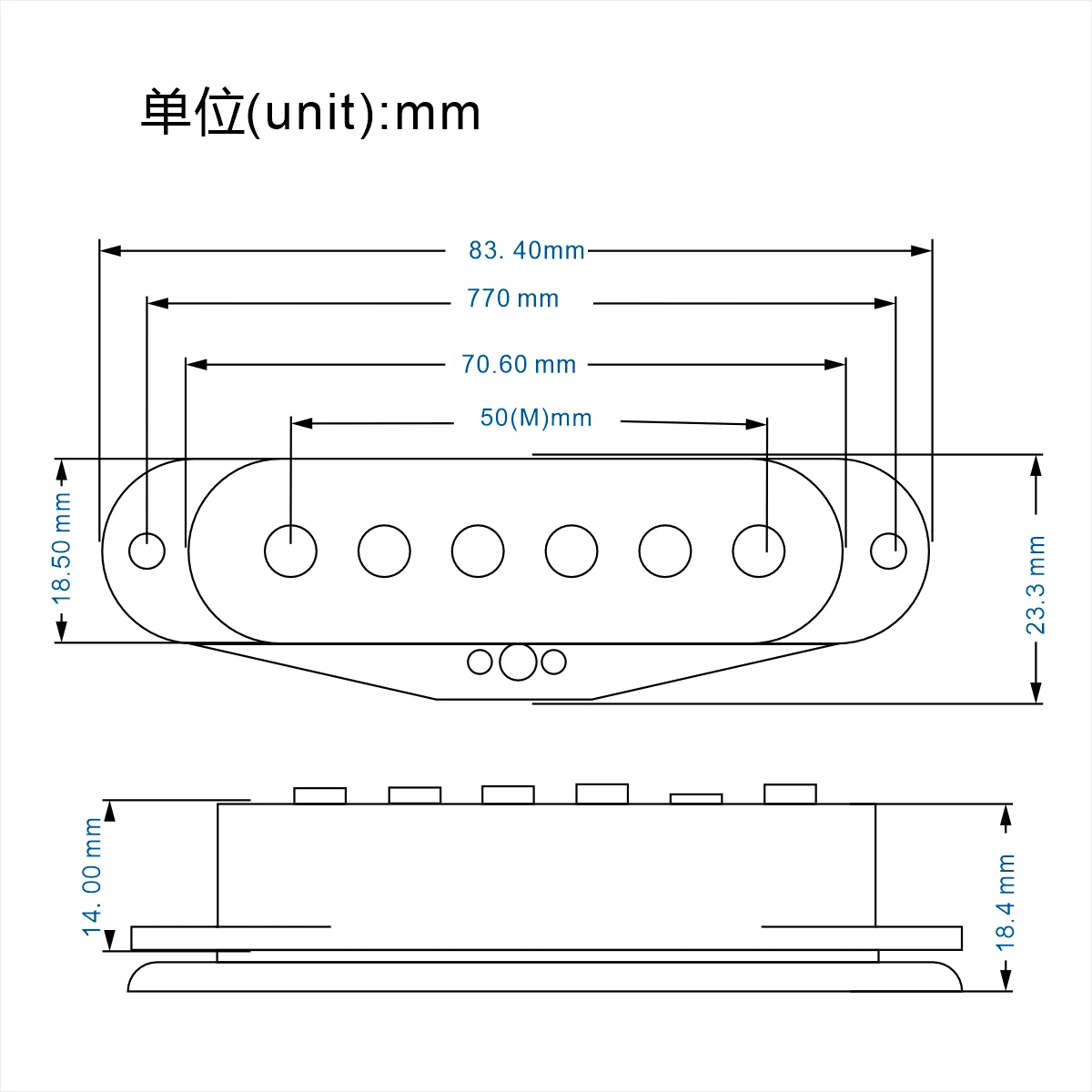 FLEOR 3PCS Alnico 5 Gitarren-Tonabnehmer-Set SSS Gitarre Dual Rails Pickup & Single Coil Pickup Weiß – Detail 3