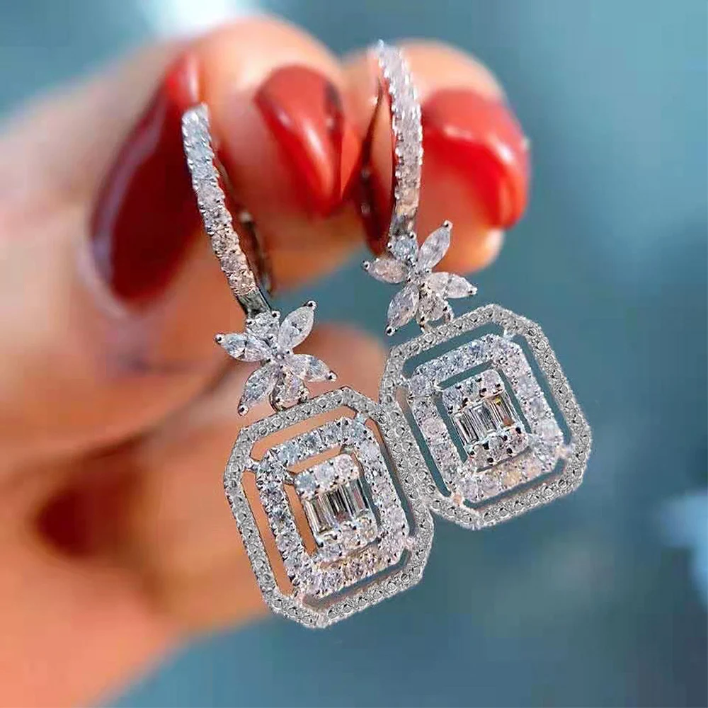 High Quality AAA Zircon Bridal Earrings Heart Zirconia Wedding Earring For Brides Women Accessories Birthday Gifts Jewelry