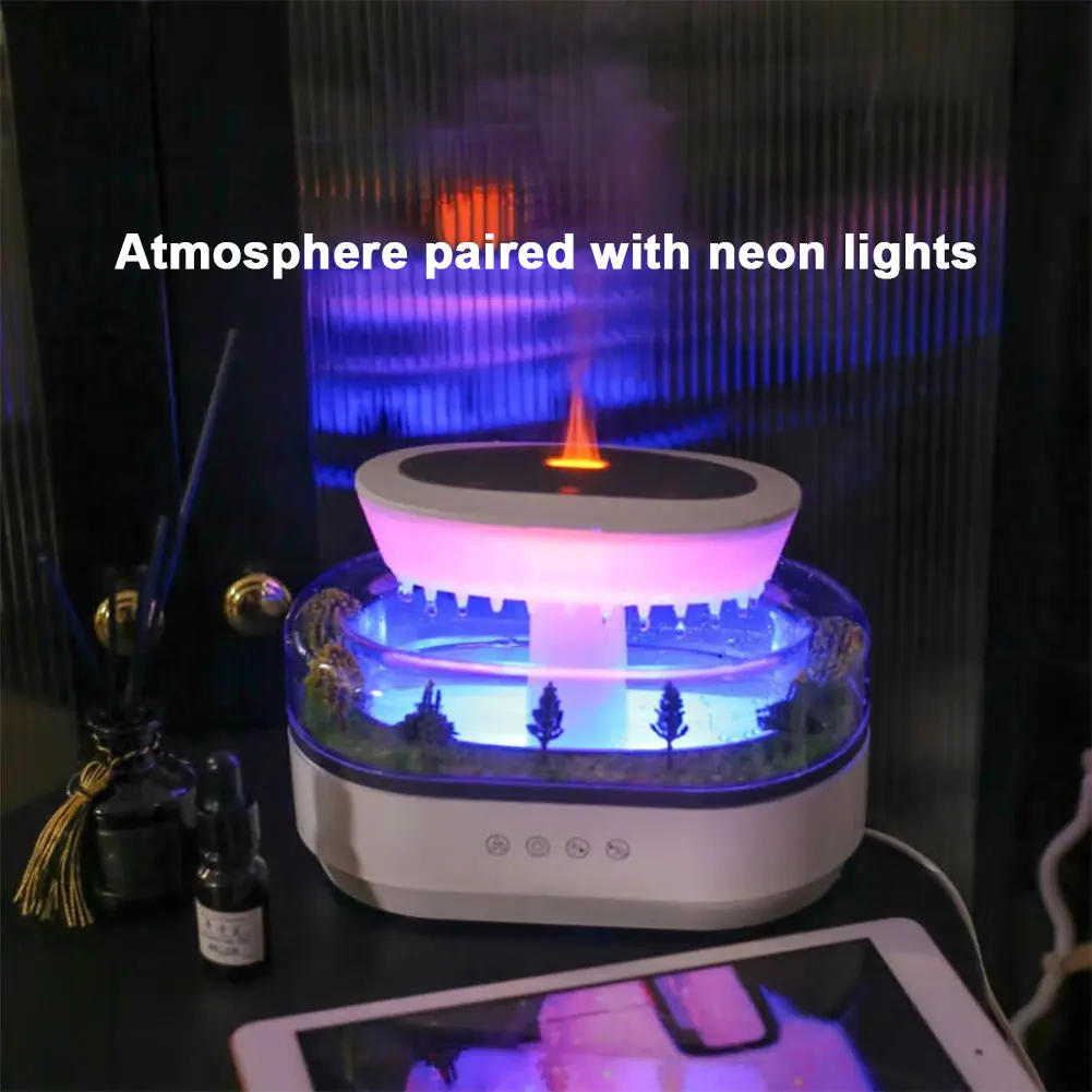 Rain Cloud Aroma Diffuser Small Air Humidifiers Water Drip Micro Landscape Essential Oils Ultrasonic Diffuser With 7 Night Light