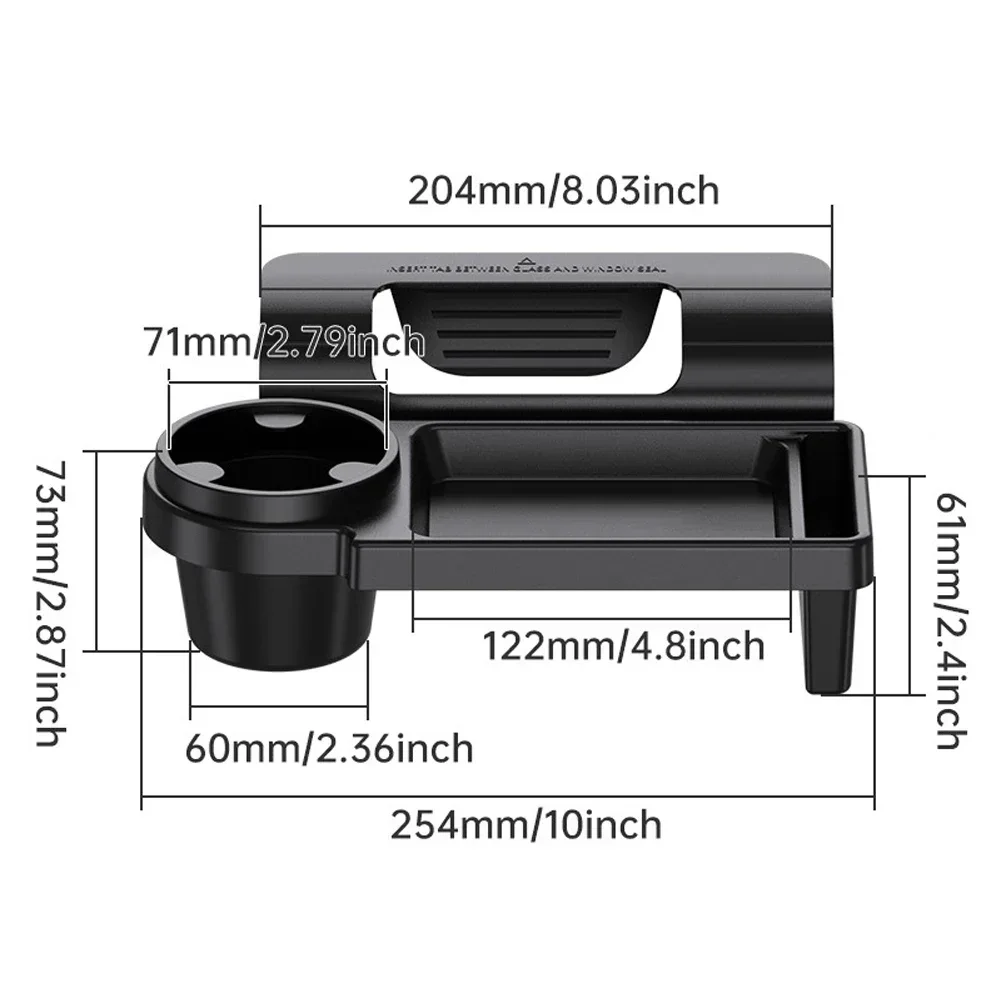 Car Side Door Storage Box with Cup Holder and Phone Slot