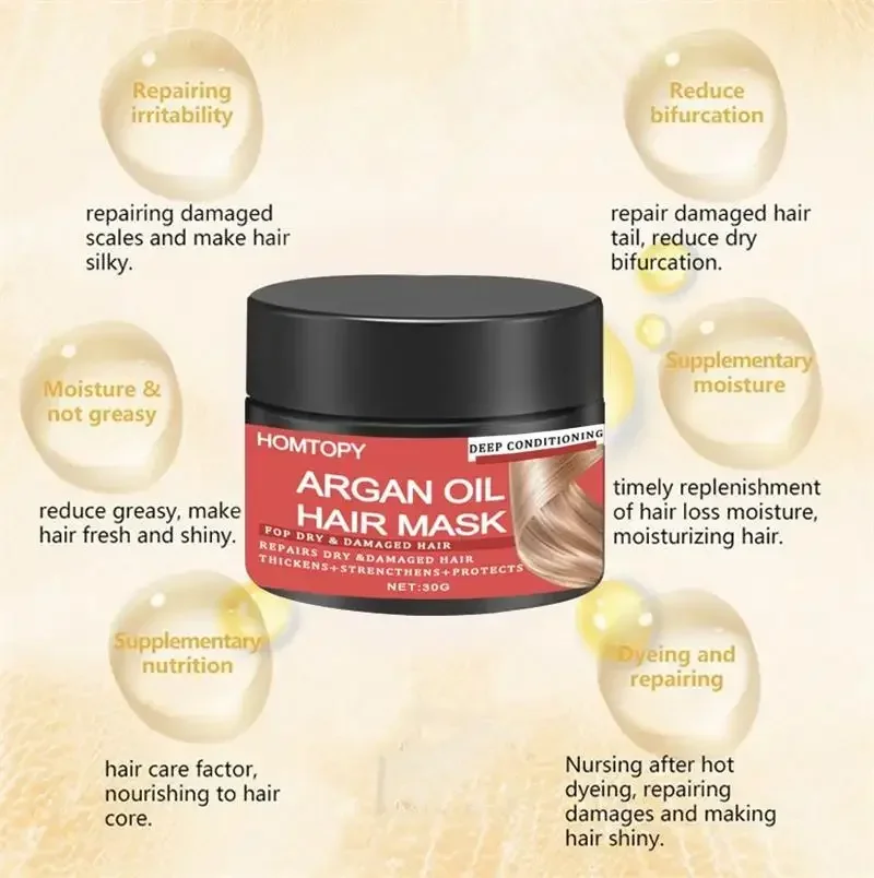 Magical Keratin Hair Mask Fast Repair Damaged Frizzy Soft Shiny Deep Moisturizing for Permanent Straightening Straight Hair Care