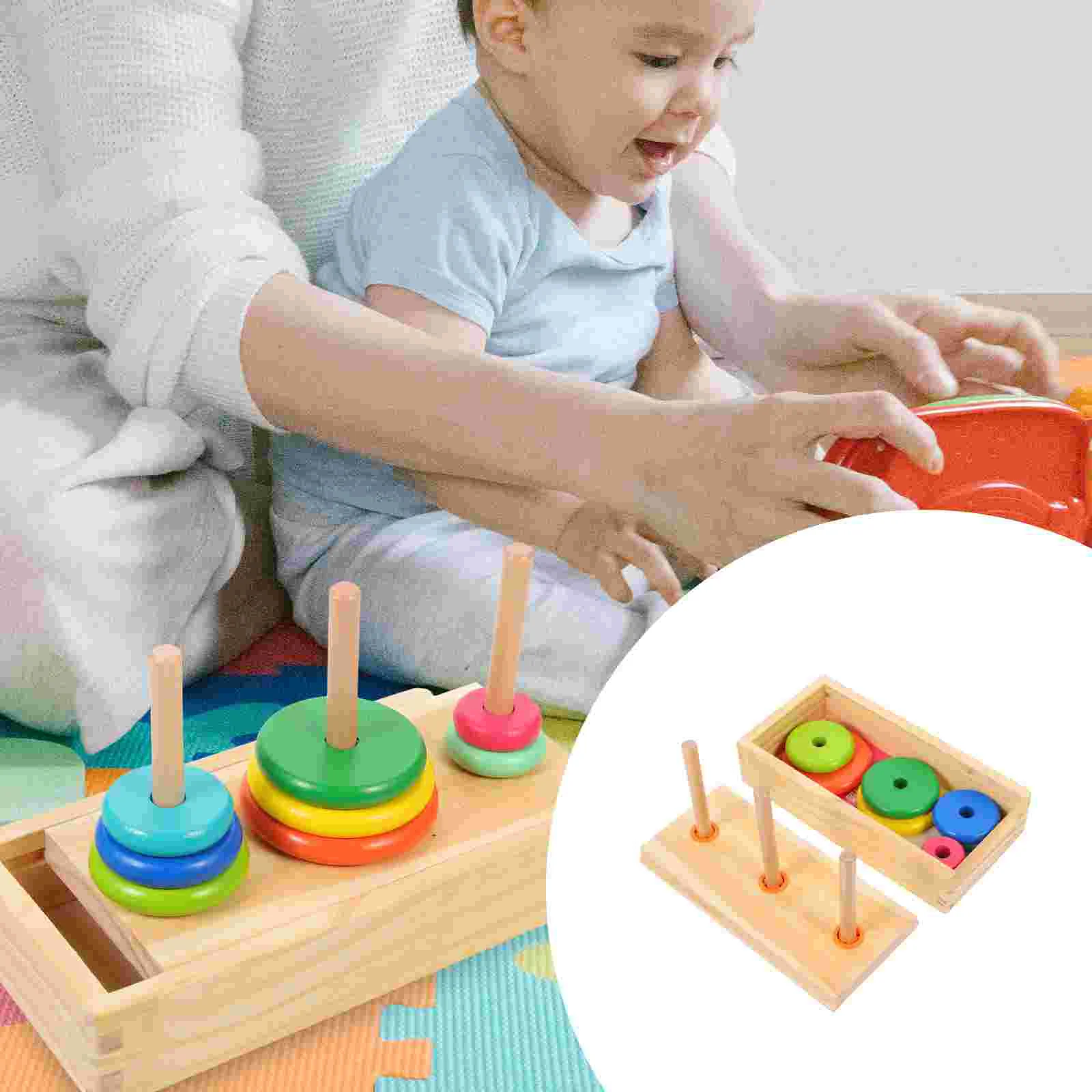 

1 Set of Colored Stackable Ring Toys Baby Stacking Rings Funny Stacking Toys Toddler Accessory