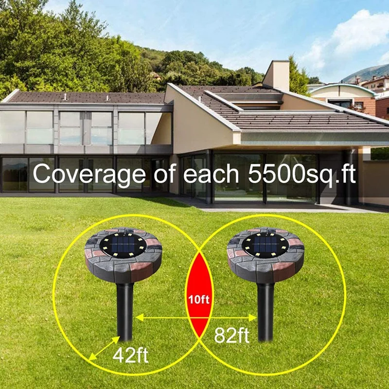 

AT35 4PCS Imitation Stone Lamp Solar Mouse Repeller Lawn Lamp Get Rid Of Snake Mole Gophers For Outdoor Garden Yard
