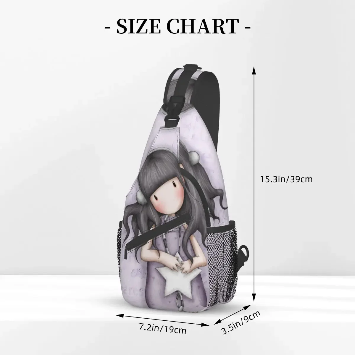 Girl Gorjuss Crossbody Sling Bags Women Chest Bag Shoulder Backpack Daypack for Hiking Travel Satchel Tote Bags