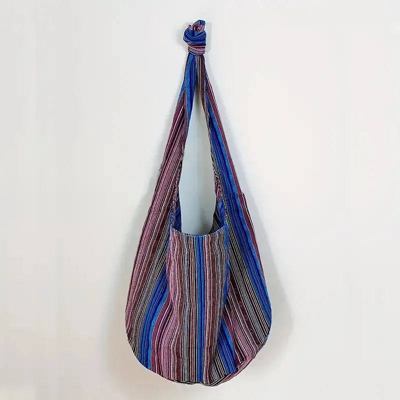 Mode böhmische Leinwand Schulter Umhängetasche Damen große Kapazität vielseitige ethnische Stil Shopper Einkaufstasche – Detail 2