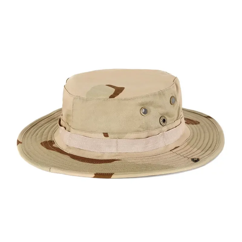 Outdoor Camouflage Jungle Hat round Edge Mountain Climbing Cap Unisex Fishing Village Hat Sunshade