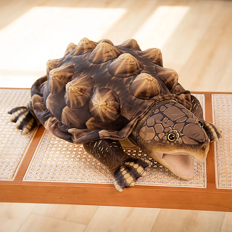 Hot Simulation Alligator Snapper Plush Stuffed Toy Lifelike Turtle Doll Cuddly Plushie Tortoise Animal For Kids Birthday Gift