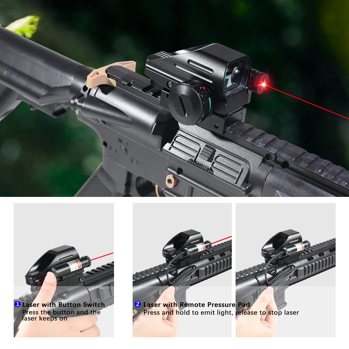 Tactical HD103 Series Sight Laser Red Green Dot Scope Holographic Projected Dot Collimator Reflex Hunting Rifle Scope