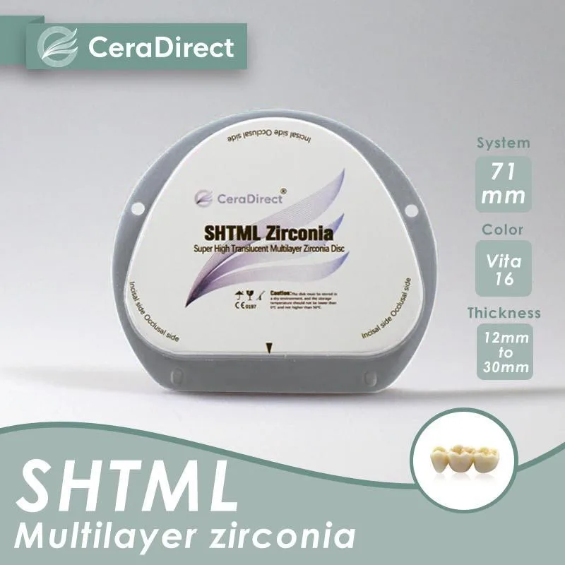 

Ceradirect SHT-ML Multilayer Zirconia for AG System(71mm) Thickness 14mm——for Dental Lab CAD/CAM