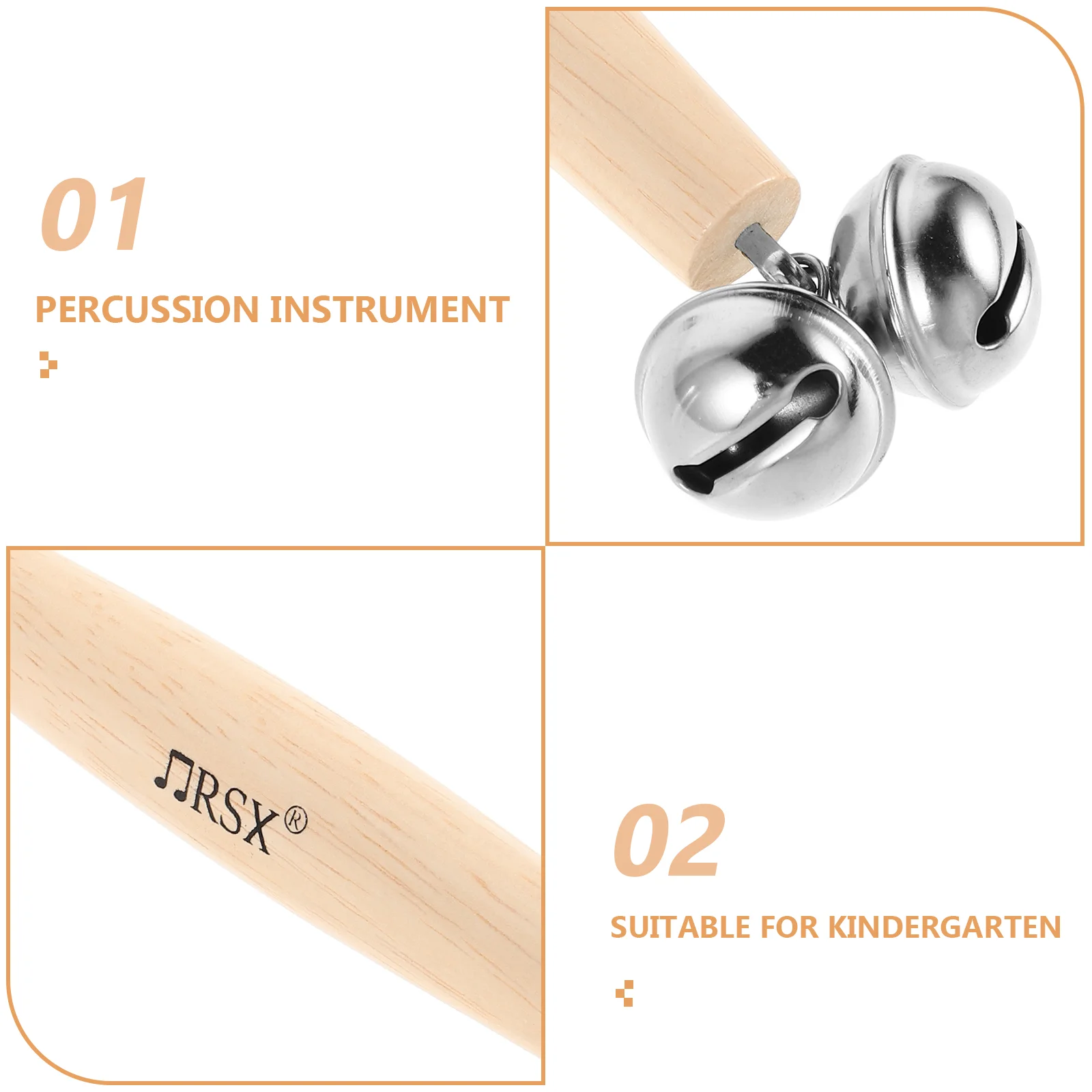 Childrens Wooden Jingle Call Bell Ideal For Early Childhood Education Handheld Percussion Instrument For Kindergarten And Daycar