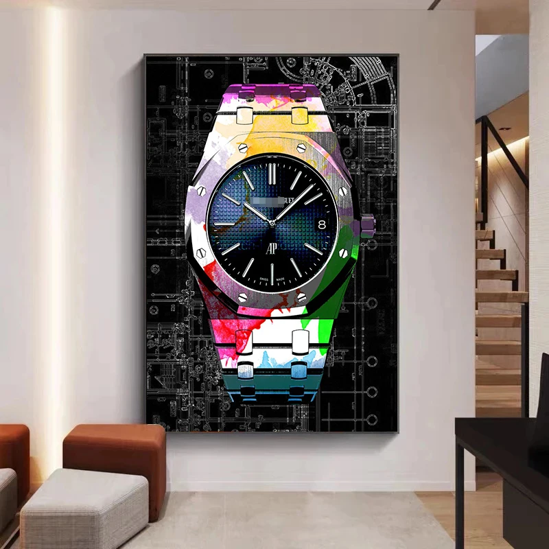

Exquisite Watch Street Pop Art Poster Prints Colorful Graffiti Canvas Painting Wall Art Pictures For Living Room Home Decor